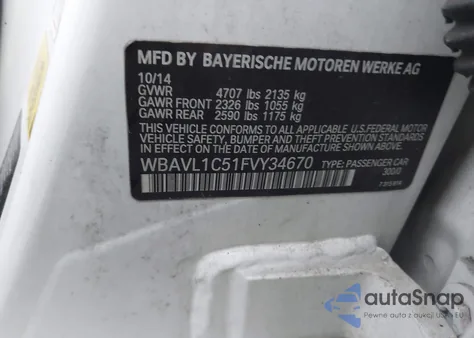 2015 BMW X1 xDrive28I z USA, uszkodzony, nr VIN WBAVL1C51FVY34670
